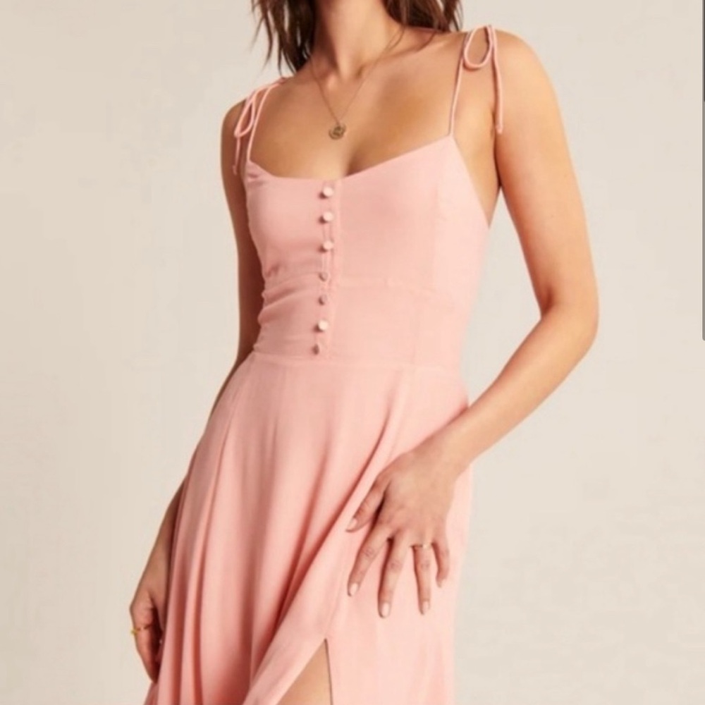 Abercrombie & Fitch Tie-Strap Corset Midi Dress NWT